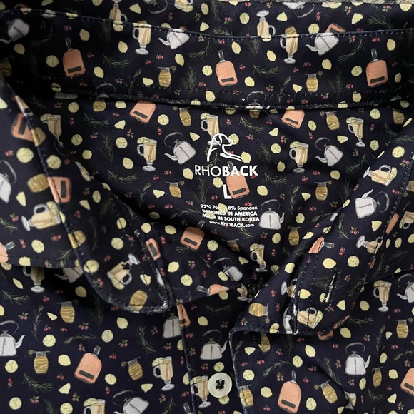 Rhoback golf polo lemons, honey, cocktails, whiskey bottle, & lemons 🍋🍯🥃 - Picture 2 of 3